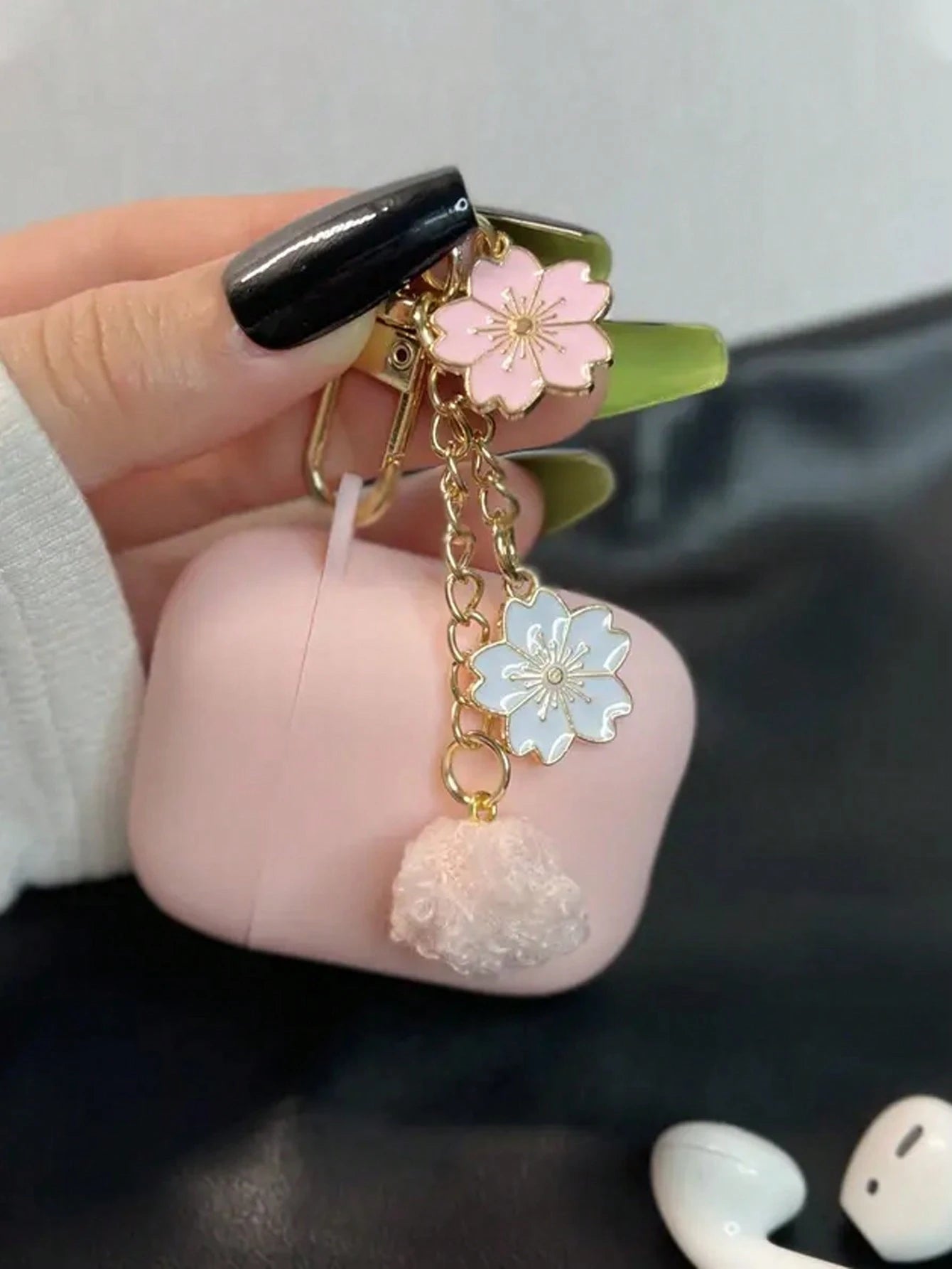 Pink Silicone Flower Elements Case Compatible With Airpods Pro 2/ 3rd Generation 1pc Silicone Protective Earphone Case Spring Birthday Gift