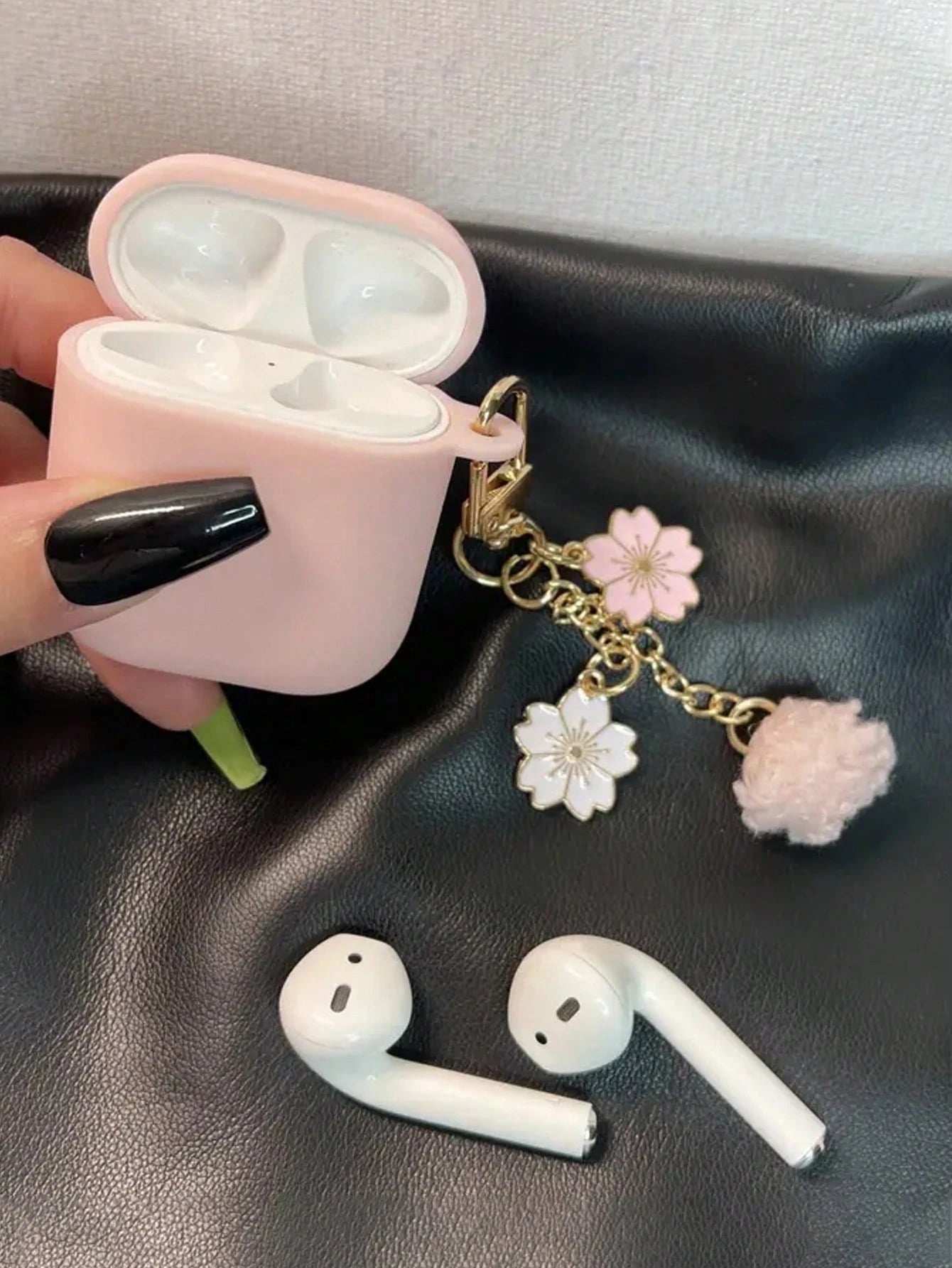 Pink Silicone Flower Elements Case Compatible With Airpods Pro 2/ 3rd Generation 1pc Silicone Protective Earphone Case Spring Birthday Gift