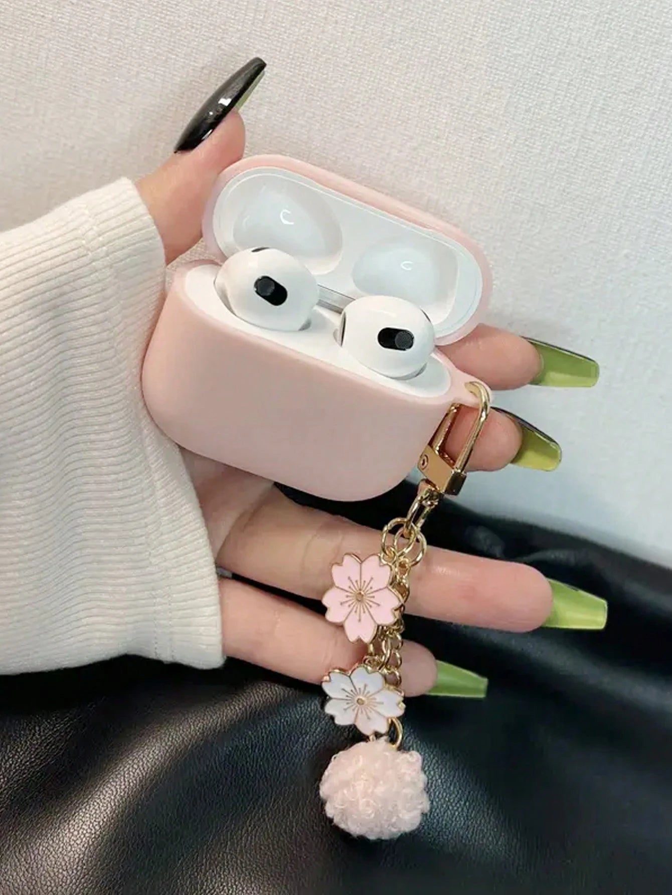 Pink Silicone Flower Elements Case Compatible With Airpods Pro 2/ 3rd Generation 1pc Silicone Protective Earphone Case Spring Birthday Gift