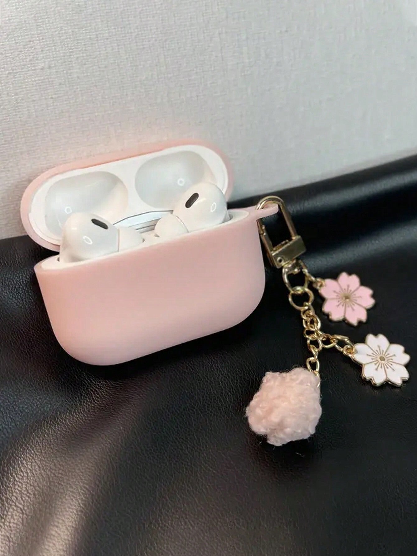 Pink Silicone Flower Elements Case Compatible With Airpods Pro 2/ 3rd Generation 1pc Silicone Protective Earphone Case Spring Birthday Gift