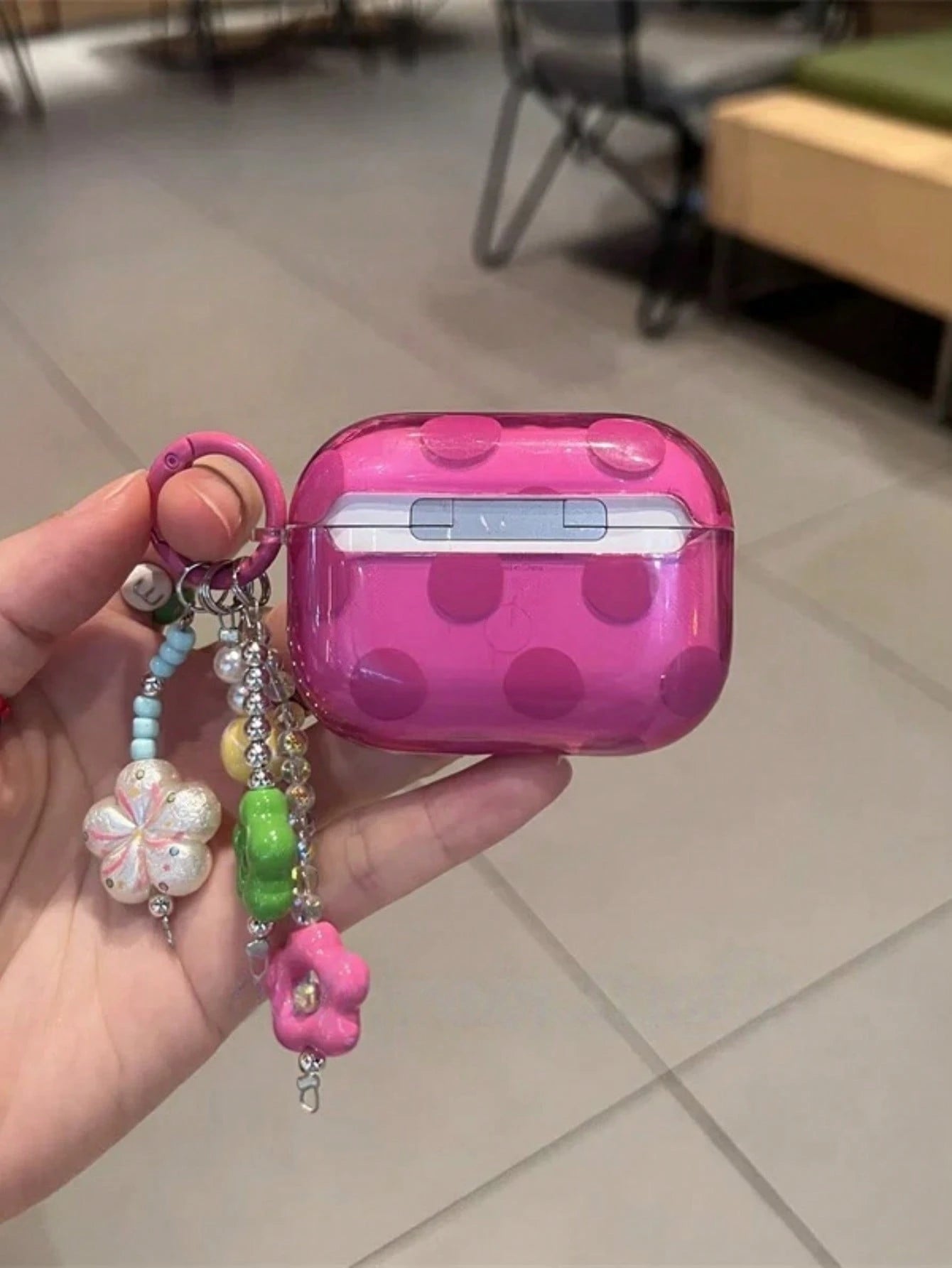 Pitaya Pink Polka Dot Silicone Soft Case For AirPods 4, Pro 3, Pro 2, Sweet Style For AirPods 3 Bluetooth Earphones