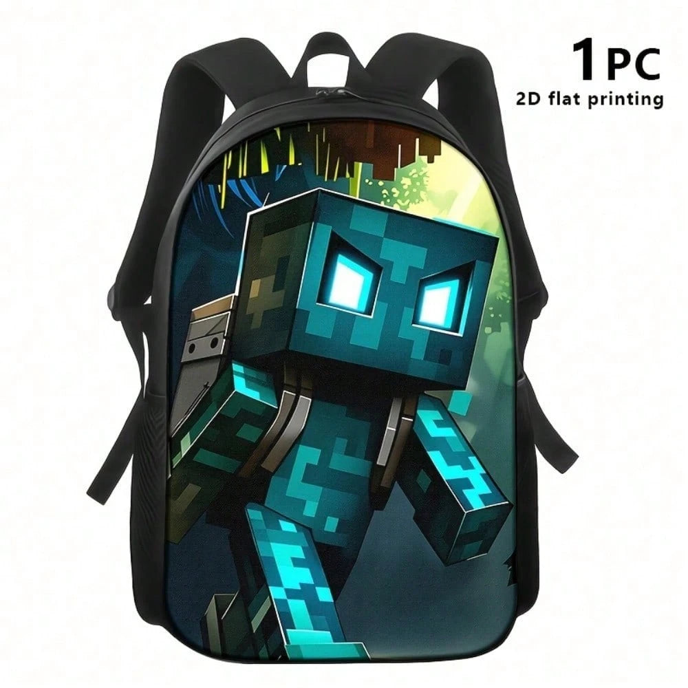 Pixel Block Monster Adventure Backpack Set For Travel, Commuting- Stylish & Functional Design, Playful Design, Ideal For Gaming Events, Weekend Getaways, Fall Outdoor Adventures And Holiday Gifting