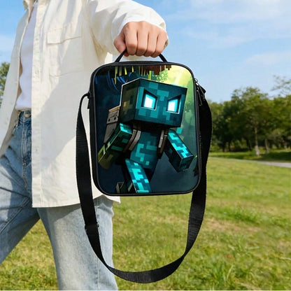 Pixel Block Monster Adventure Backpack Set For Travel, Commuting- Stylish & Functional Design, Playful Design, Ideal For Gaming Events, Weekend Getaways, Fall Outdoor Adventures And Holiday Gifting