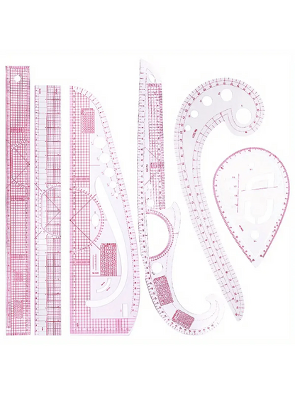 Plastic Soft Ruler-French Curve Metric Ruler Set Sewing Measure Dressmaking TailorDrawing Template Craft Tool French Metric Ruler Curve Ruler SewingRuler Dressmaking Tailor Tool Sewing Tools Tailor Ru