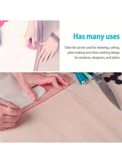 Plastic Soft Ruler-French Curve Metric Ruler Set Sewing Measure Dressmaking TailorDrawing Template Craft Tool French Metric Ruler Curve Ruler SewingRuler Dressmaking Tailor Tool Sewing Tools Tailor Ru