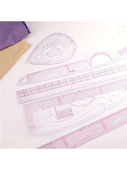 Plastic Soft Ruler-French Curve Metric Ruler Set Sewing Measure Dressmaking TailorDrawing Template Craft Tool French Metric Ruler Curve Ruler SewingRuler Dressmaking Tailor Tool Sewing Tools Tailor Ru