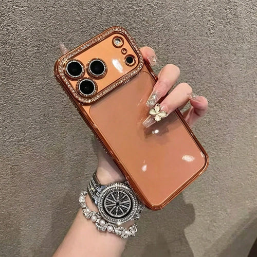 Plating Glitter Diamond Rhinestone Case Compatible With IPhone 17 Pro Max 17 Pro Air 17 Soft Case Compatible With IPhone 16 Pro Max 15 14 Plus 13 12 11