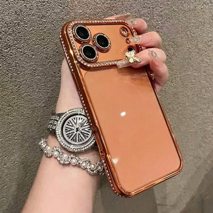 Plating Glitter Diamond Rhinestone Case Compatible With IPhone 17 Pro Max 17 Pro Air 17 Soft Case Compatible With IPhone 16 Pro Max 15 14 Plus 13 12 11