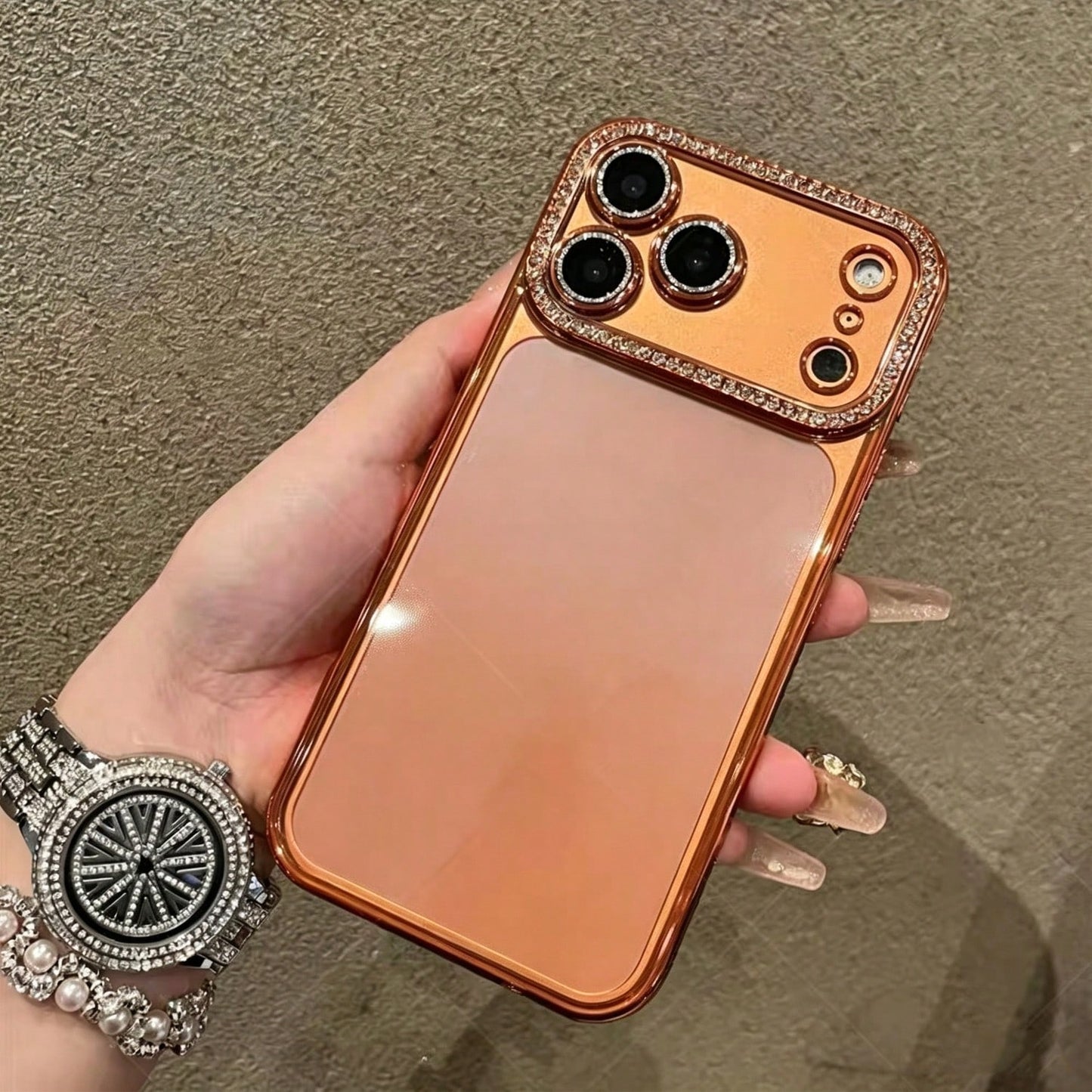 Plating Glitter Diamond Rhinestone Case Compatible With IPhone 17 Pro Max 17 Pro Air 17 Soft Case Compatible With IPhone 16 Pro Max 15 14 Plus 13 12 11