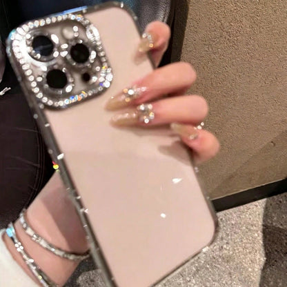 Plating Glitter Diamond Rhinestone Case Compatible With IPhone 17 Pro Max 17 Pro Air 17 Soft Case Compatible With IPhone 16 Pro Max 15 14 Plus 13 12 11