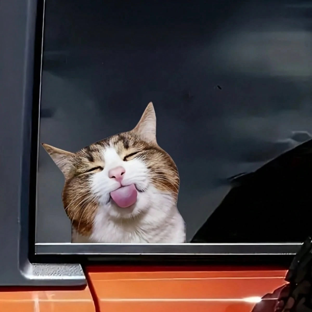 Playful Cartoon Cat Tongue Sticker- Fun Decal, Suitable For Cars, Laptops, Luggage, Durable And Easy To Apply On Plastic/Wood/Glass/Metal/Ceramic, Cute Design, Suitable For Vehicle Rear Or Side, Cat