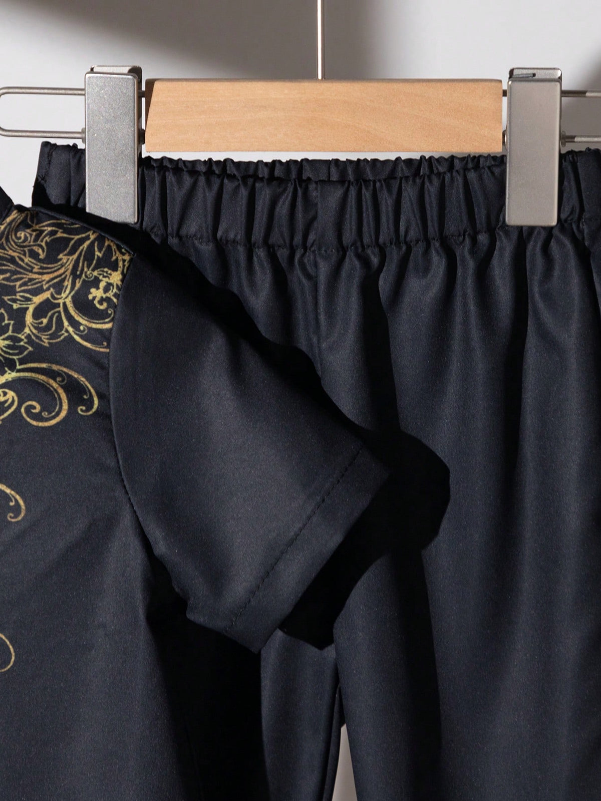Playful Pals 2pcs/Set Infant Toddler Baby Boy Black Arabic Robe & Pants Islamic Clothing Kaftan Saudi Arabian Attire For Al-Adha Summer Holiday Wedding Guest