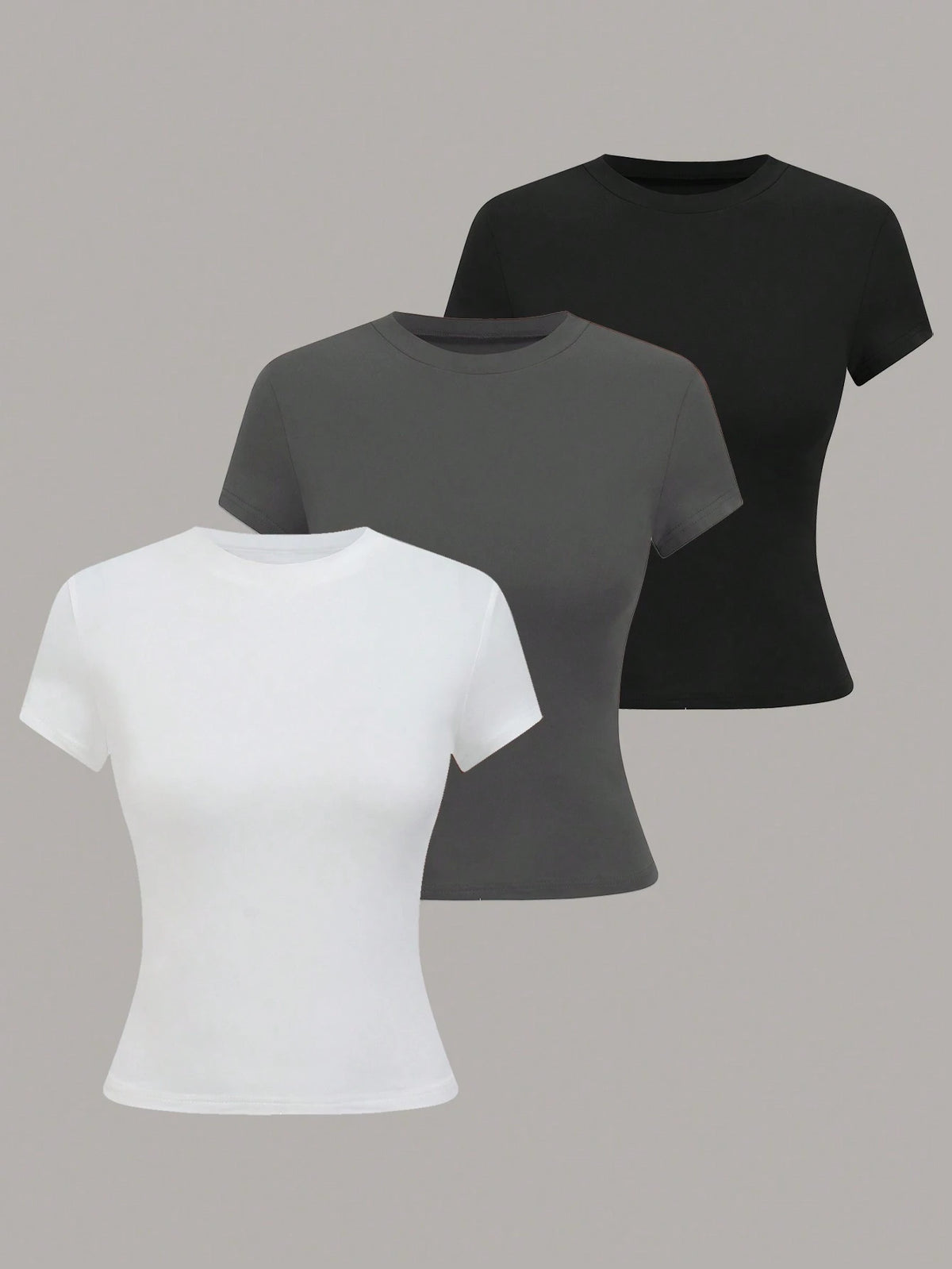 Plivvot Women Casual Solid Color Short Sleeve T-Shirt, Versatile