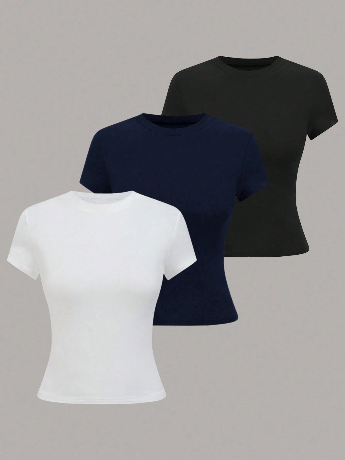 Plivvot Women Casual Solid Color Short Sleeve T-Shirt, Versatile