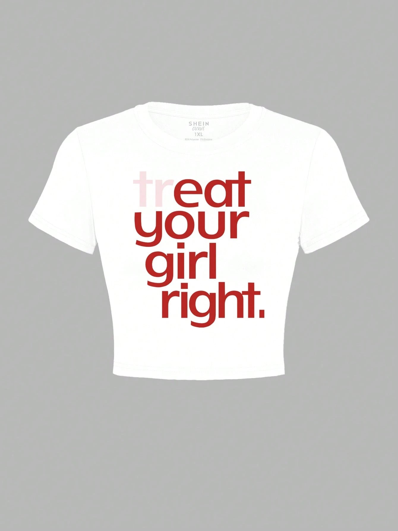 Plus Size Women Funny Print Short Sleeve Fitted T-Shirt
