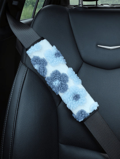 Plush Flower Car Seat Belt Shoulder Pad, Soft And Breathable Seat Belt Protector, Women's Car Accessory