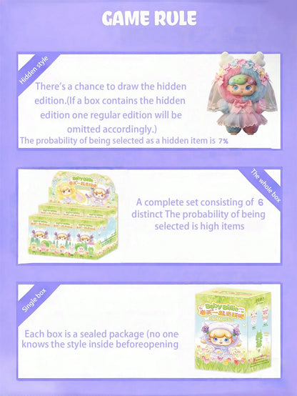 POKOJA LAND Blind Box(Non-Plush Filling)A Collection Of Floral And Fairy-Themed Figurine Boxes In A Pastoral Style, Featuring 6 Regular Designs And 1 Hidden Style Character Figurine, With A Color Sche