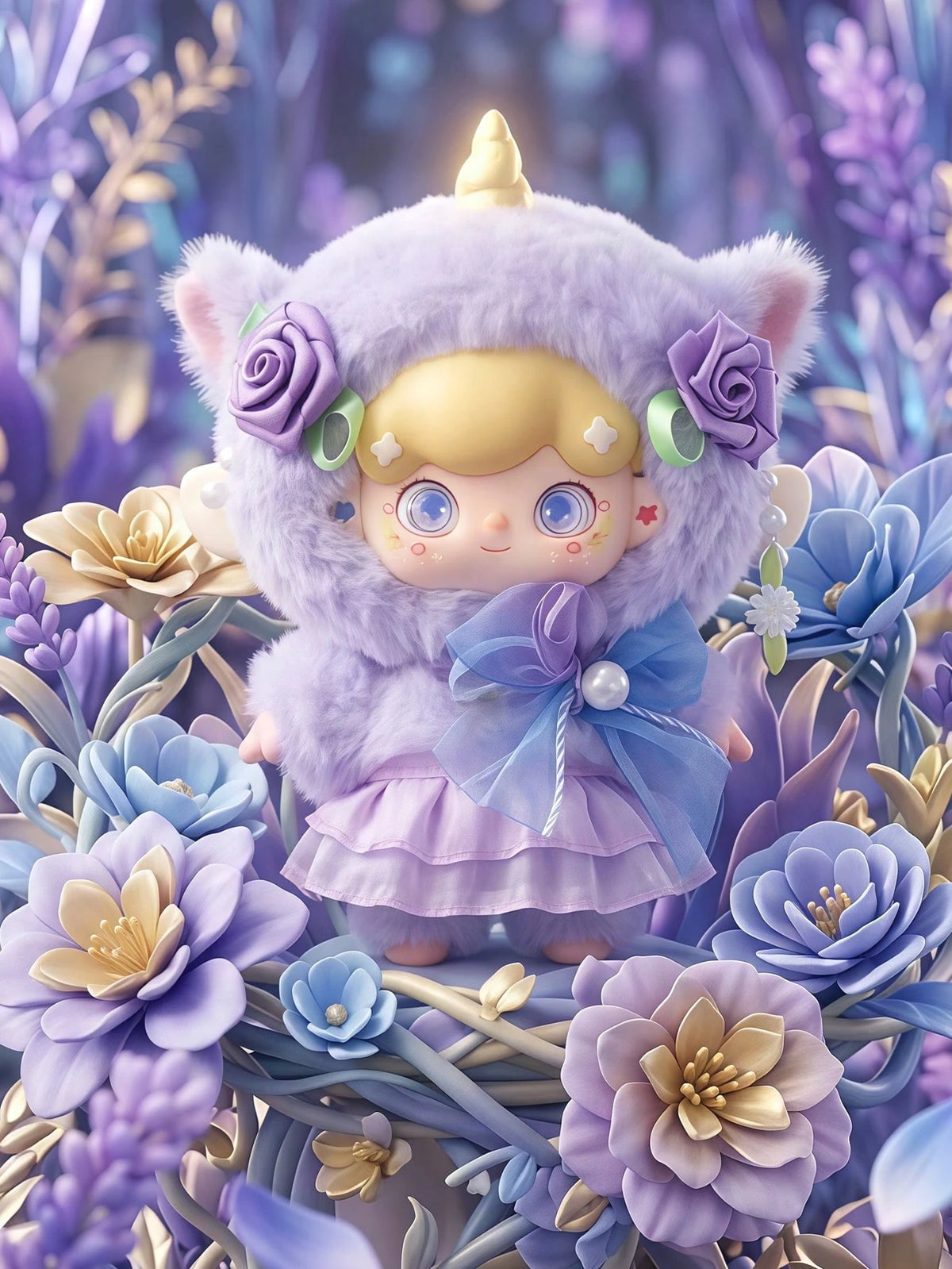 POKOJA LAND Blind Box(Non-Plush Filling)A Collection Of Floral And Fairy-Themed Figurine Boxes In A Pastoral Style, Featuring 6 Regular Designs And 1 Hidden Style Character Figurine, With A Color Sche