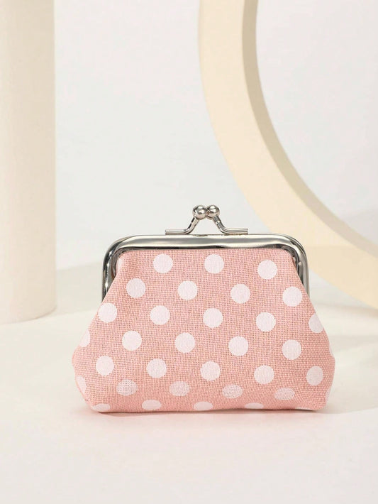 Polka Dot Perfection: Women's Fashion Versatile Kiss Lock Coin Purse, Travel Wallet, Mini Wallet