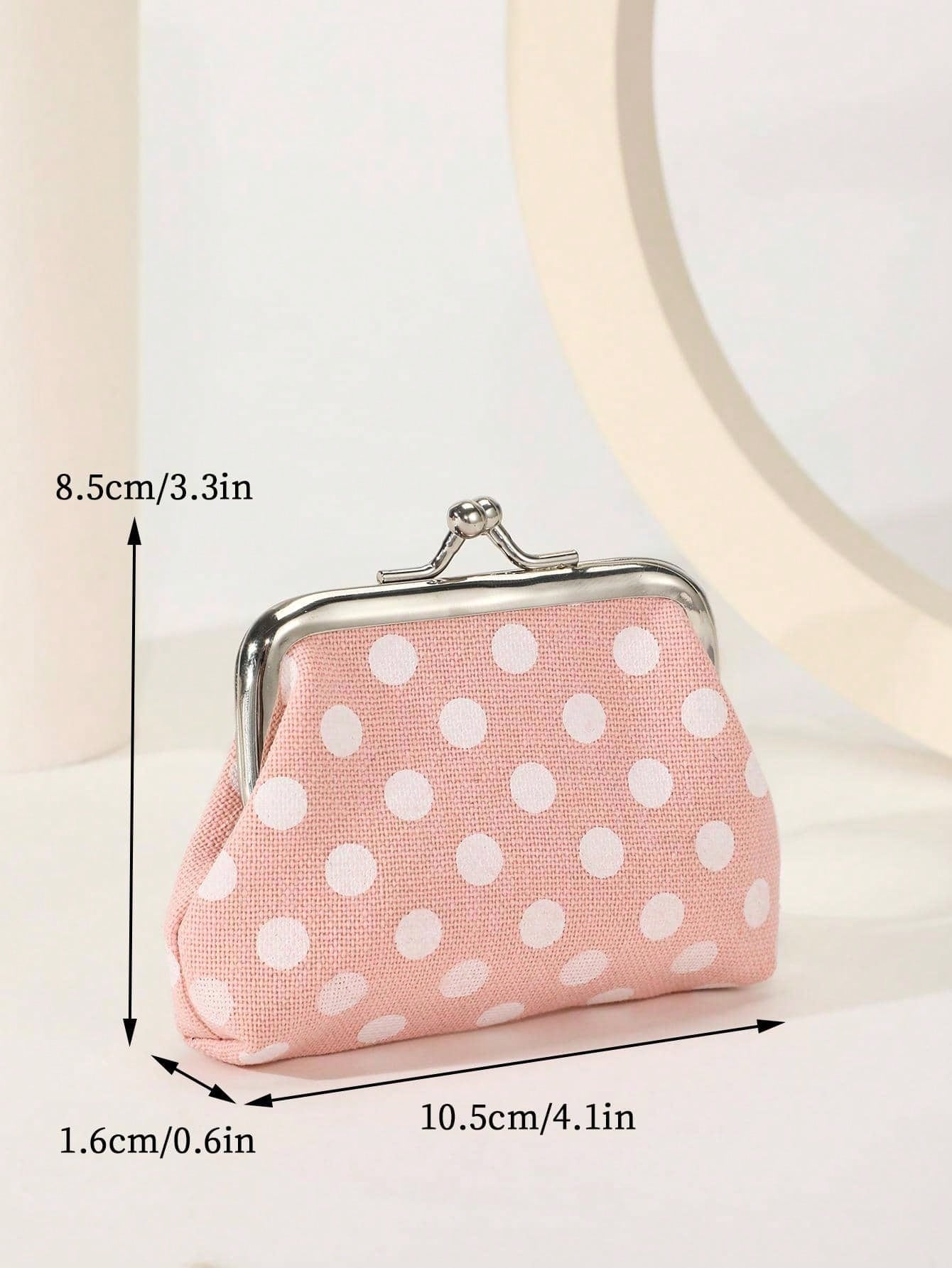 Polka Dot Perfection: Women's Fashion Versatile Kiss Lock Coin Purse, Travel Wallet, Mini Wallet