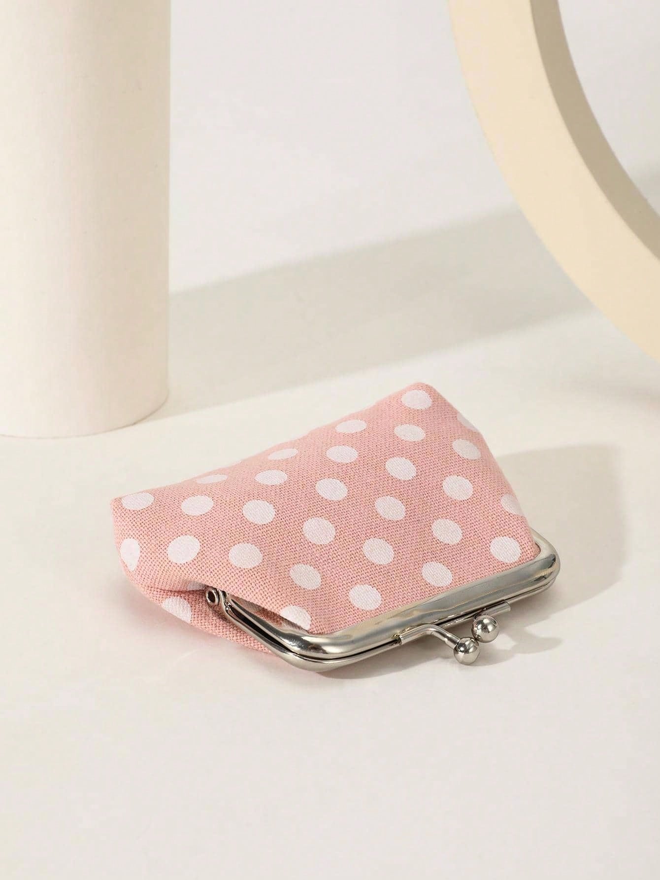 Polka Dot Perfection: Women's Fashion Versatile Kiss Lock Coin Purse, Travel Wallet, Mini Wallet