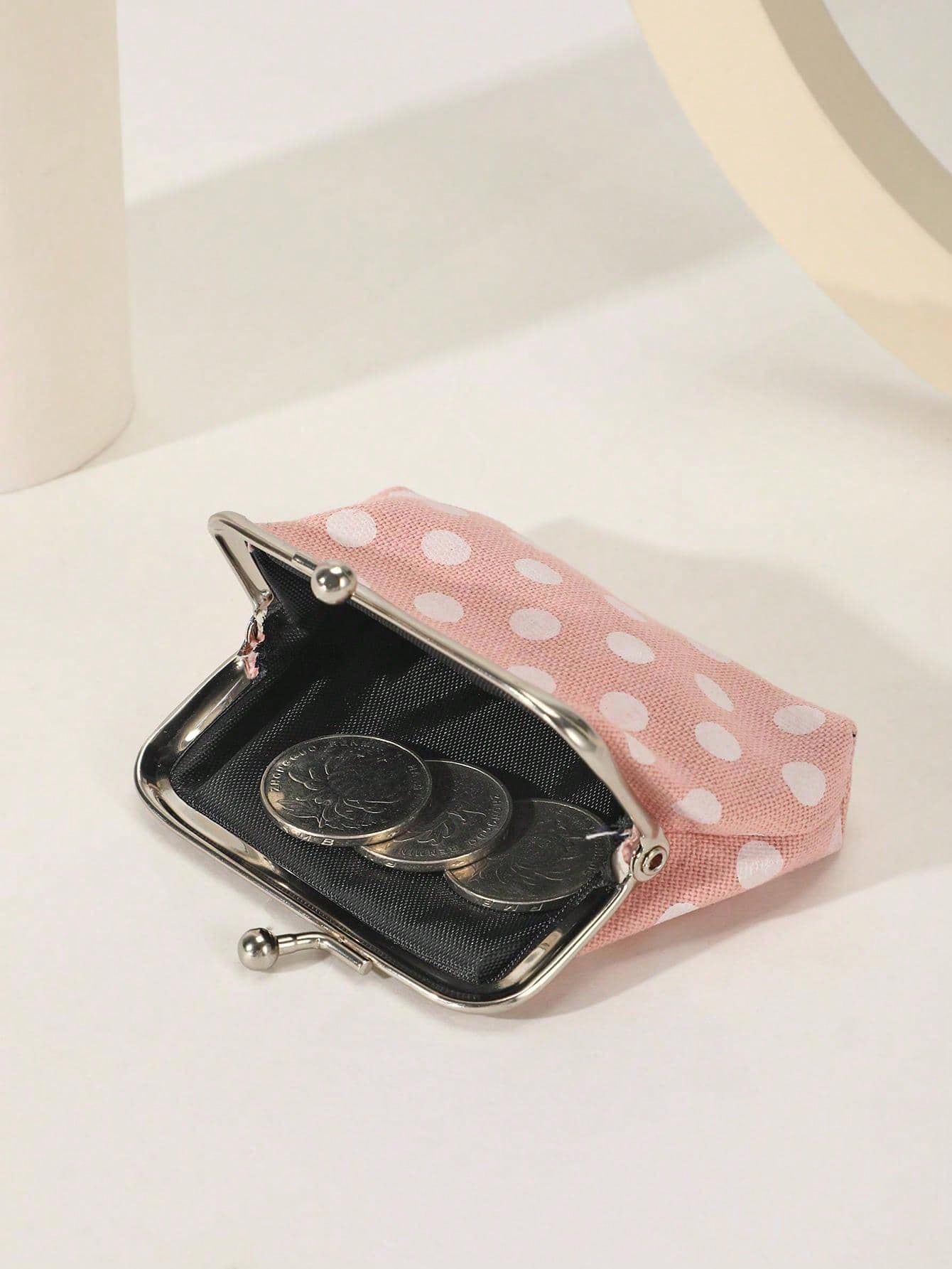 Polka Dot Perfection: Women's Fashion Versatile Kiss Lock Coin Purse, Travel Wallet, Mini Wallet