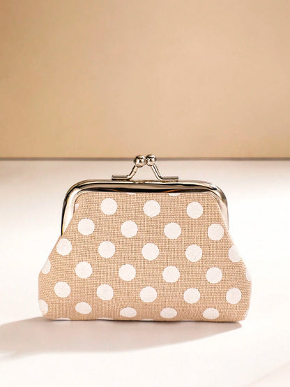 Polka Dot Perfection: Women's Fashion Versatile Kiss Lock Coin Purse, Travel Wallet, Mini Wallet