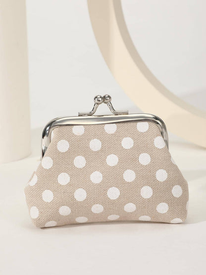 Polka Dot Perfection: Women's Fashion Versatile Kiss Lock Coin Purse, Travel Wallet, Mini Wallet