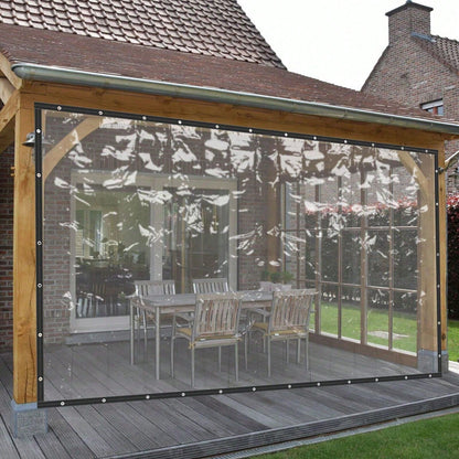 [Porch Transparent Rain Shield Curtain] Transparent Material Rain Shield Curtain With A Sealed Ring Structure For Excellent Waterproof Effect. Installed On The Porch, It Effectively Blocks Rainwater F