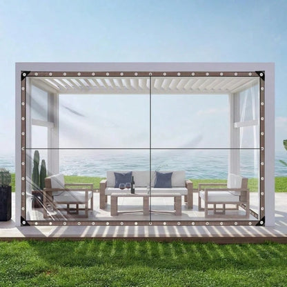 [Porch Transparent Rain Shield Curtain] Transparent Material Rain Shield Curtain With A Sealed Ring Structure For Excellent Waterproof Effect. Installed On The Porch, It Effectively Blocks Rainwater F