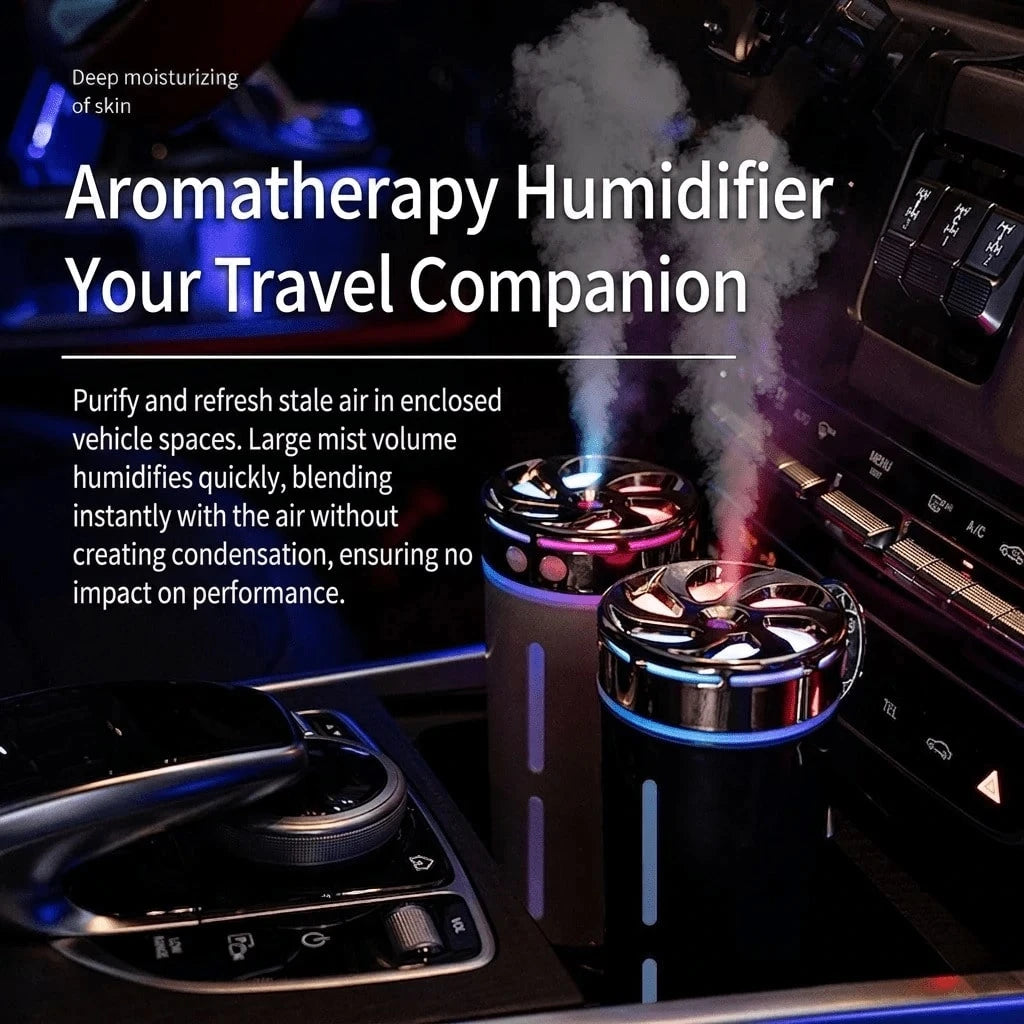 Portable 300ml Rechargeable Car Humidifier, Portable High-Mist Air Purifier, Aroma Diffuser, With Colored LED Night Light. Suitable For Home, Office, And Other Home Essentials. Also Suitable For Car A