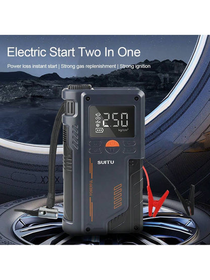 Portable Car Jump Starter & Air Pump 4 In 1 150PSI Air Compressor PowerBank Booster Car Starter Device Automotive Tyre Inflator