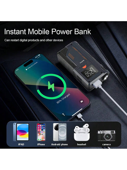 Portable Car Jump Starter & Air Pump 4 In 1 150PSI Air Compressor PowerBank Booster Car Starter Device Automotive Tyre Inflator