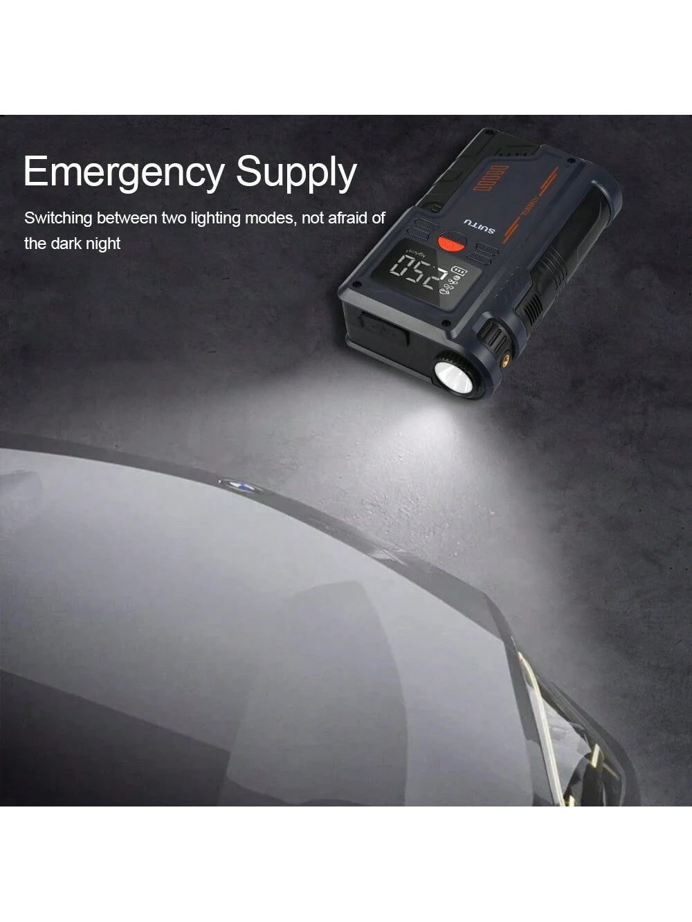 Portable Car Jump Starter & Air Pump 4 In 1 150PSI Air Compressor PowerBank Booster Car Starter Device Automotive Tyre Inflator