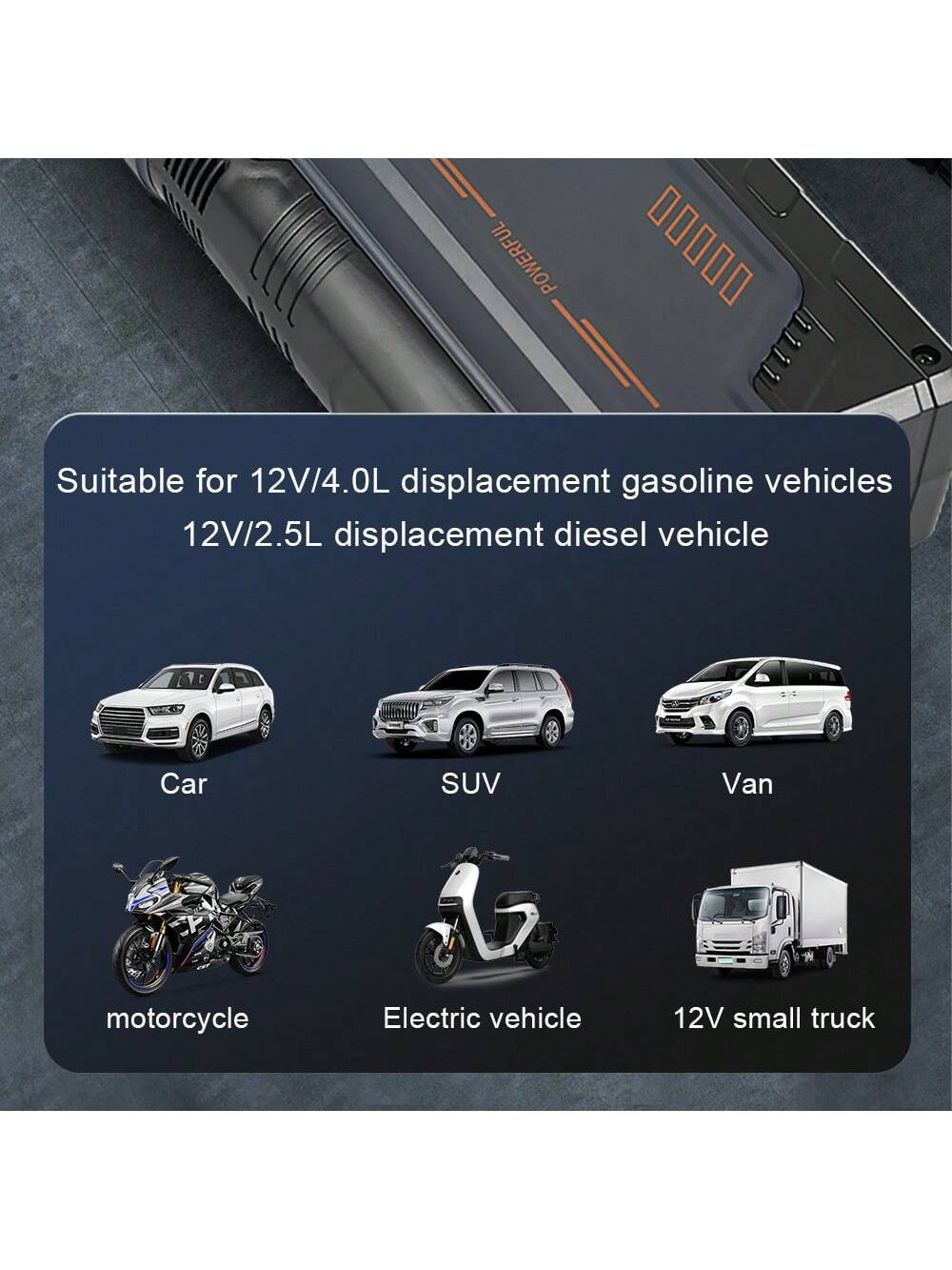 Portable Car Jump Starter & Air Pump 4 In 1 150PSI Air Compressor PowerBank Booster Car Starter Device Automotive Tyre Inflator