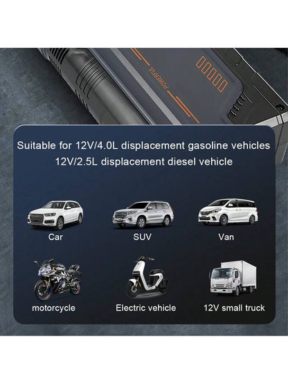 Portable Car Jump Starter & Air Pump 4 In 1 150PSI Air Compressor PowerBank Booster Car Starter Device Automotive Tyre Inflator