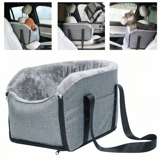 Portable Console Dog Car Seat Detachable Pet Safety Booster Seat Washable With Adjustable Safety Belt&Soft Cushion For Small Cats Pets Up To 13lbs Travel