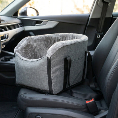 Portable Console Dog Car Seat Detachable Pet Safety Booster Seat Washable With Adjustable Safety Belt&Soft Cushion For Small Cats Pets Up To 13lbs Travel