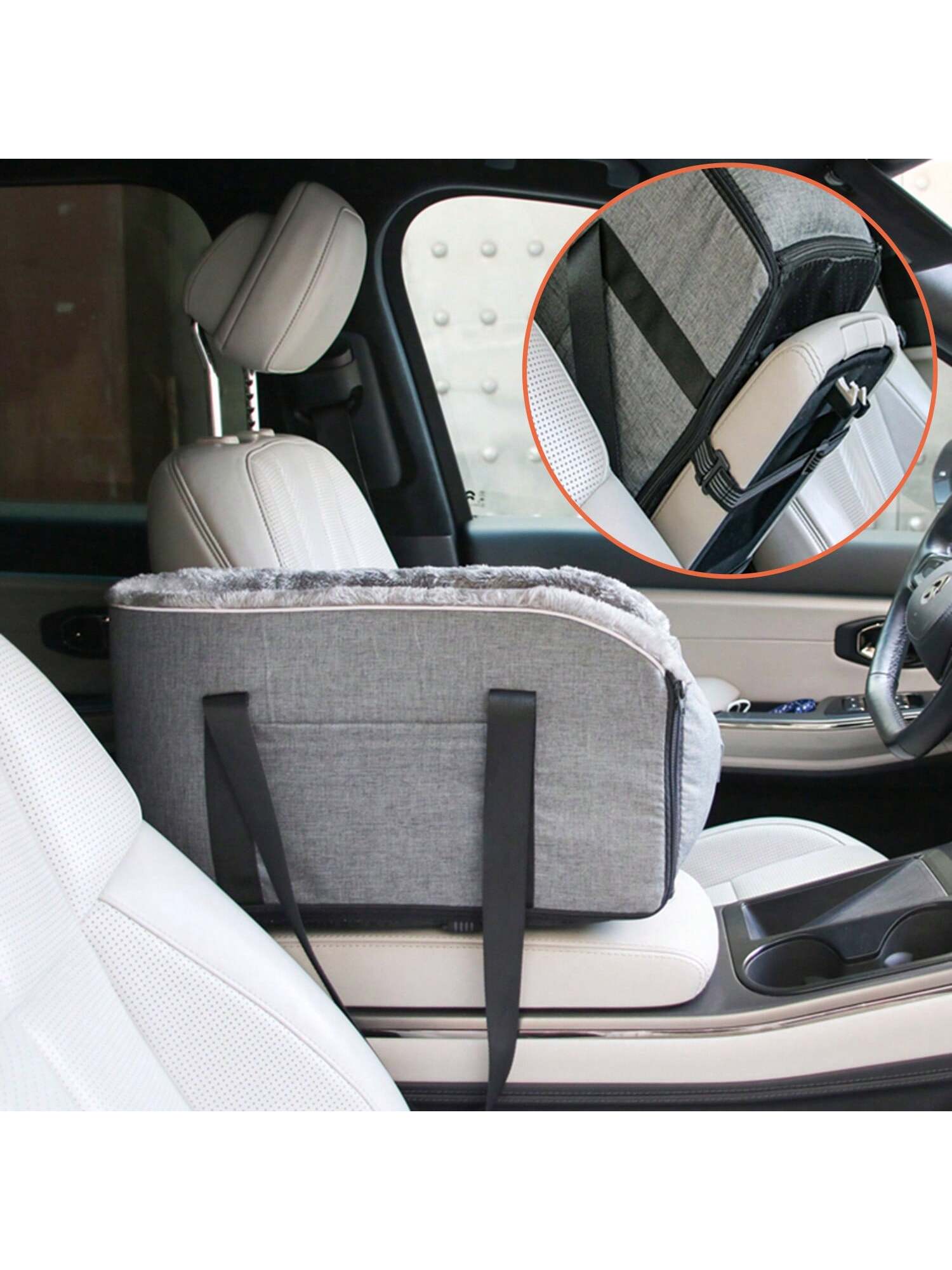 Portable Console Dog Car Seat Detachable Pet Safety Booster Seat Washable With Adjustable Safety Belt&Soft Cushion For Small Cats Pets Up To 13lbs Travel