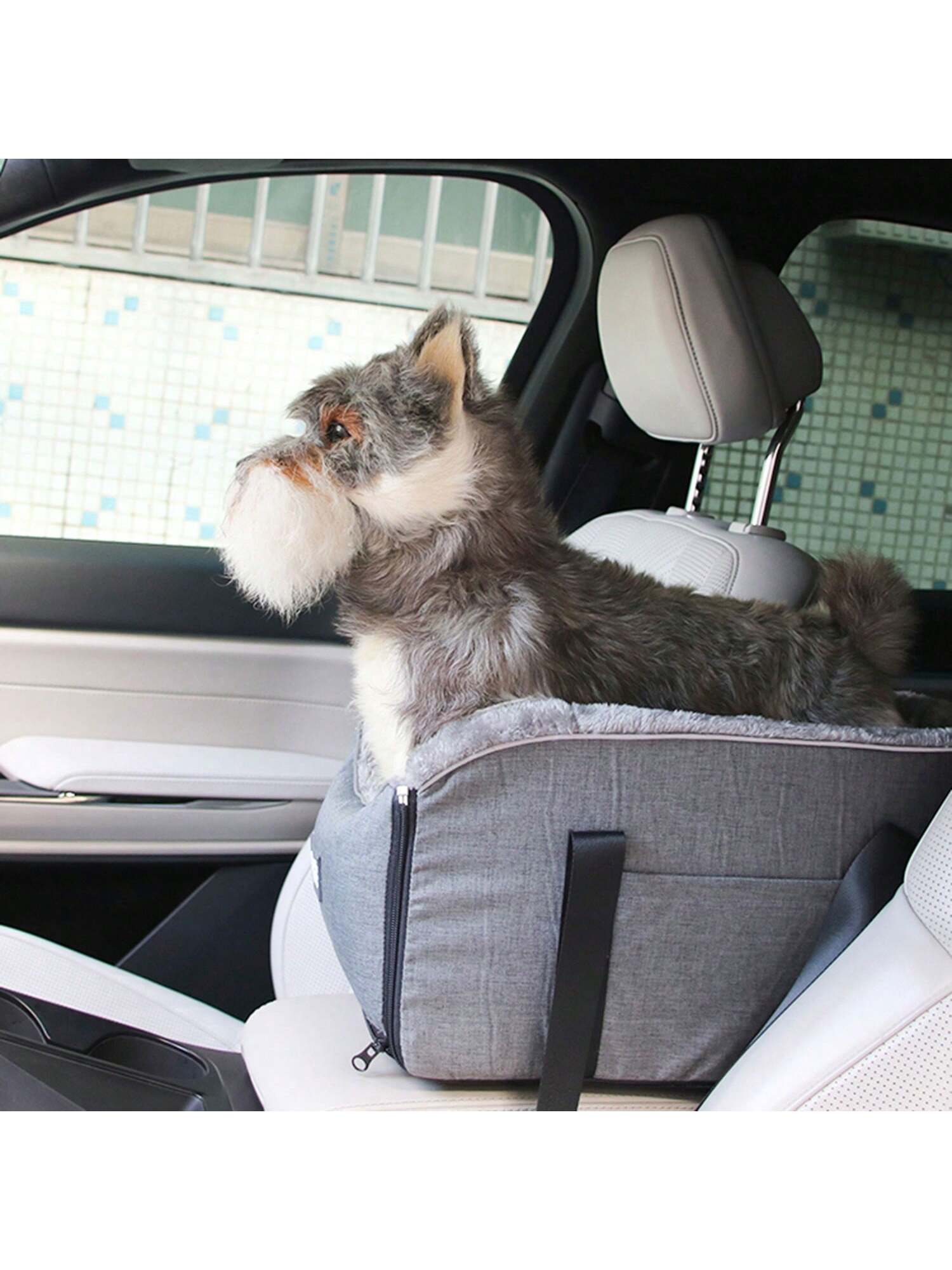 Portable Console Dog Car Seat Detachable Pet Safety Booster Seat Washable With Adjustable Safety Belt&Soft Cushion For Small Cats Pets Up To 13lbs Travel