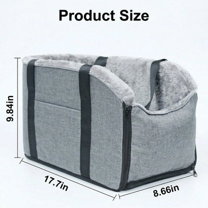 Portable Console Dog Car Seat Detachable Pet Safety Booster Seat Washable With Adjustable Safety Belt&Soft Cushion For Small Cats Pets Up To 13lbs Travel