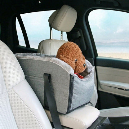 Portable Console Dog Car Seat Detachable Pet Safety Booster Seat Washable With Adjustable Safety Belt&Soft Cushion For Small Cats Pets Up To 13lbs Travel