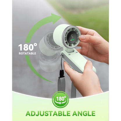 Portable Handheld Turbo Fan, 5000mAh Rechargeable Battery, Up To 12H Runtime, 5 Gear Wind, LED Display, 180° Foldable, 3-In-1 Fan, Rechargeable Stylish Fan With Air-Turbo-Tech Cooling For Outdoor Acti