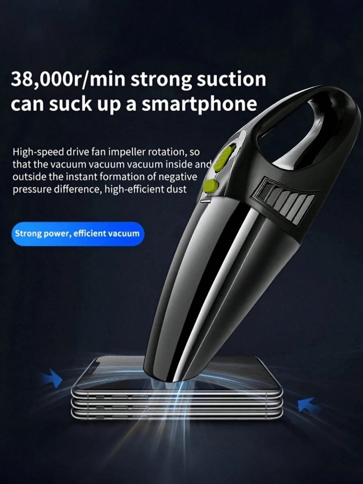 Portable Handheld Vacuum Cleaner, Dual Use For Home And Car, Powerful Suction Mini Cleaning Dust Remover, Comes With Multiple Accessories, Suitable For Car, Home And Office, Includes Crevice Nozzle