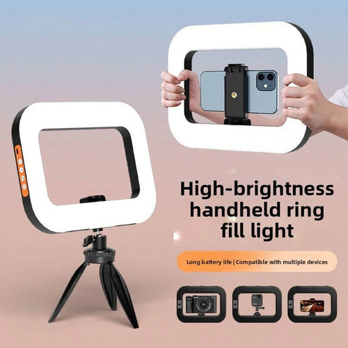 Portable LED Ring Light With Rig 3 Brightness Levels- Ergonomically Designed For Various Devices, Ideal For Video, Photography, Makeup, And Streaming, Perfect For Shooting While Traveling