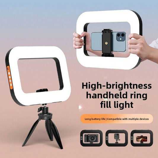 Portable LED Ring Light With Rig 3 Brightness Levels- Ergonomically Designed For Various Devices, Ideal For Video, Photography, Makeup, And Streaming, Perfect For Shooting While Traveling