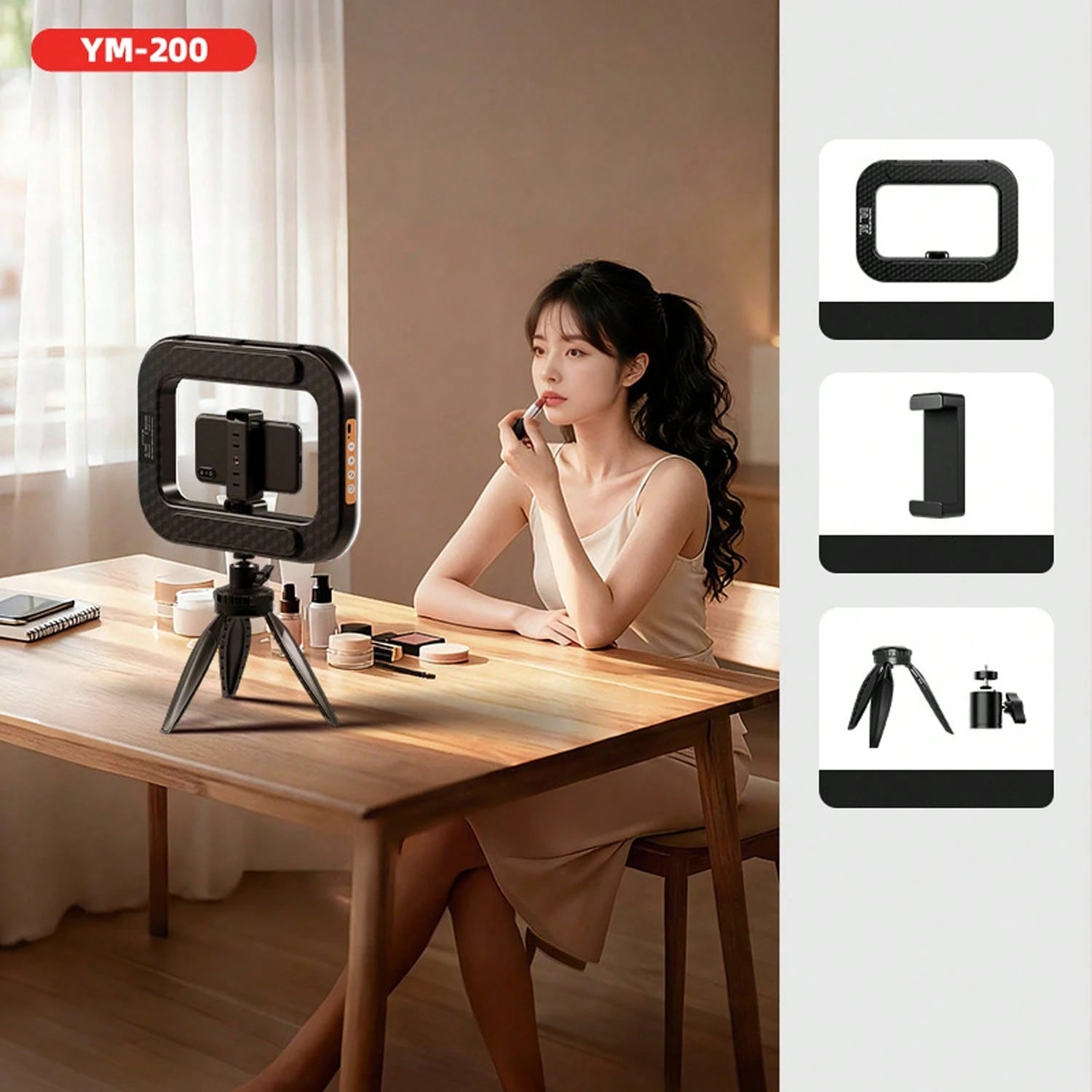 Portable LED Ring Light With Rig 3 Brightness Levels- Ergonomically Designed For Various Devices, Ideal For Video, Photography, Makeup, And Streaming, Perfect For Shooting While Traveling