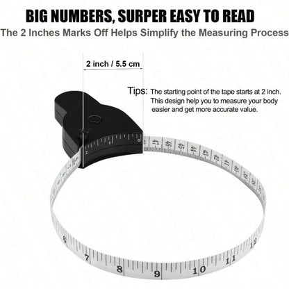 Portable Plastic Fitness Tape Measure 150cm/60in, Easy-To-Use Soft Ruler For Measuring Body Circumference Of Arms Legs Waist Chest, Flexible Retractable Tape For Student Home Gym Use