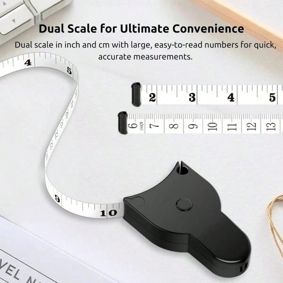 Portable Plastic Fitness Tape Measure 150cm/60in, Easy-To-Use Soft Ruler For Measuring Body Circumference Of Arms Legs Waist Chest, Flexible Retractable Tape For Student Home Gym Use