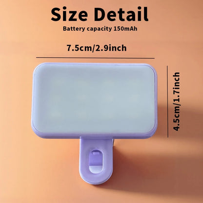Portable Selfie Fill Light With Clip, Suitable For Phone Camera, Video Conference LED Fill Light, 3 Lighting Modes, Rechargeable, Portable, Applicable For Laptop/Phone/Tablet/Zoom Call/Makeup, Suitabl